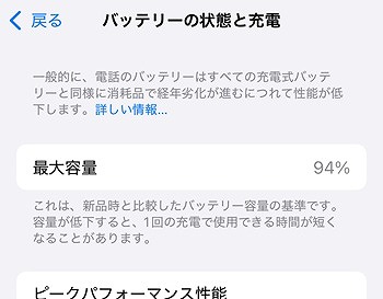 iPhone バッテリー容量