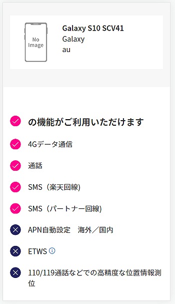 au Galaxy S10 SCV41 楽天モバイル