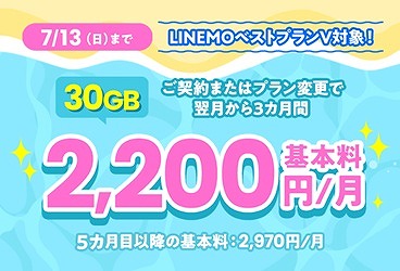 LINEMOベストプランV 7月キャンペーン