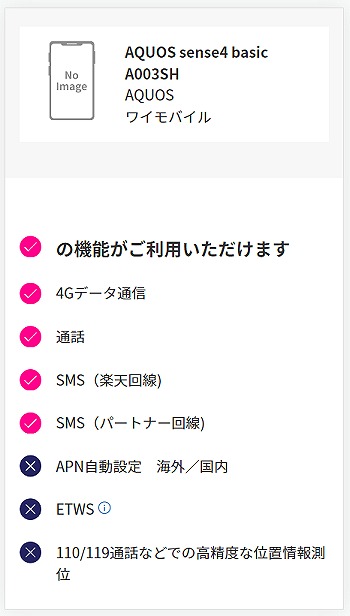 楽天モバイル AQUOS sense4 basic 使える