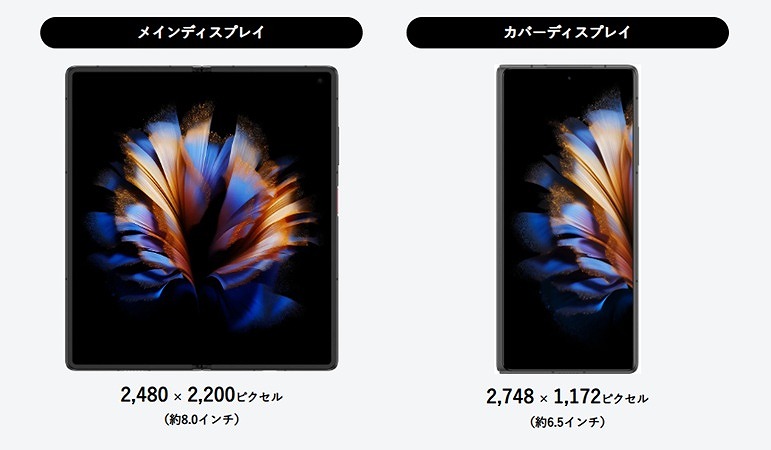 nubia Fold 画面サイズ